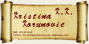Kristina Korunović vizit kartica